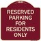 Signmission Parking Space Reserved Parking Reserved for Residents Heavy-Gauge Alum, 18" x 18", BU-1818-23354 A-DES-BU-1818-23354 - alternate 1